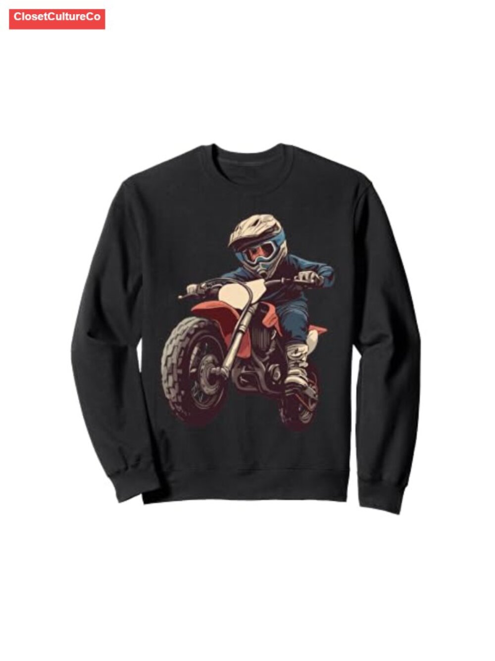 Retro Motocross Kids Dirt Bike Sweatshirt Classic Fit